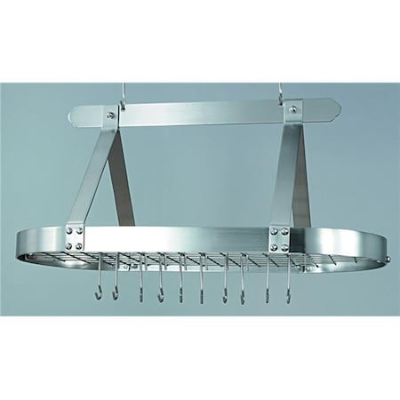 Old Dutch International Old Dutch International 107SN 36 Inch x 19 Inch x 15.5 Inch Oval Satin Nickel Pot Rack with Grid 16 Hooks 107SN